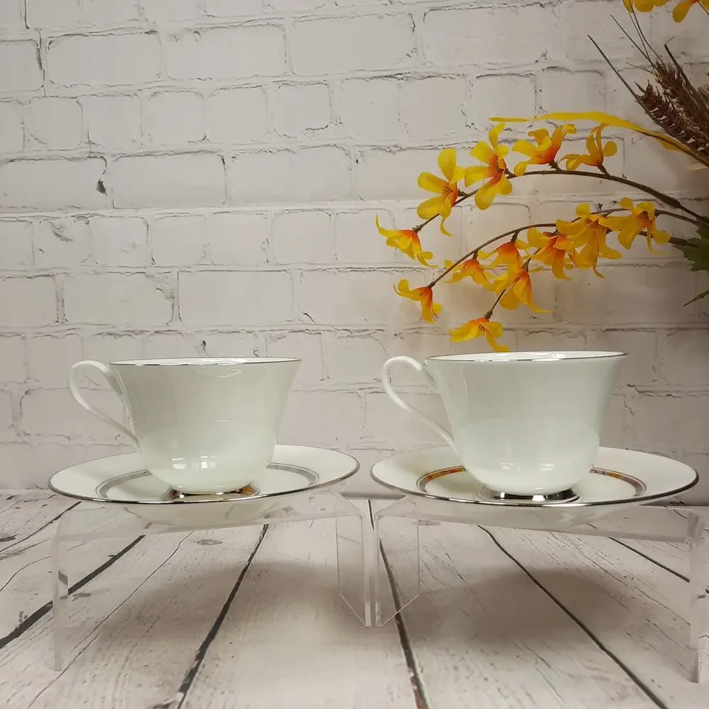 Oxford Bone China Lexington Pattern 2 Teacup and Saucer Sets Vintage (B)